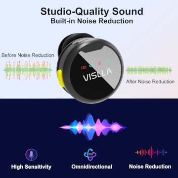 Vislla Mini Microphone for iPhone, iPad & Android,12H Battery, Noise Reduction Wireless Lavalier Mic...