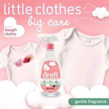 Dreft Stain Remover for Baby Clothes, Fragrance Free and Hypoallergenic Baby Stain Remover Spray Plus Travel Size Stain Treater Pen, 24 Fl Oz ( Pack of 2 + Stain Pen)