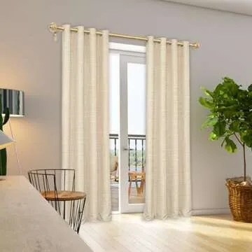 1 Inch Gold Curtain Rods for Windows 72 to 144 Inches (6 to 12 ft), USFOOK Telescoping Single Drapery Rod, Decorative Curtain Rod with Luxury Translucent Finials