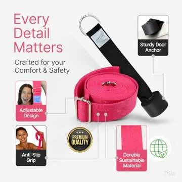 Stretching Strap with Door Anchor & Resistance Band – Improve Leg Stretch Flexibility for Splits, Ballet, Dance, Cheer, Yoga & Gymnastics - Home Leg Stretcher Trainer Equipment Stuff for All Levels