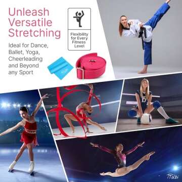 Stretching Strap with Door Anchor & Resistance Band – Improve Leg Stretch Flexibility for Splits, Ballet, Dance, Cheer, Yoga & Gymnastics - Home Leg Stretcher Trainer Equipment Stuff for All Levels