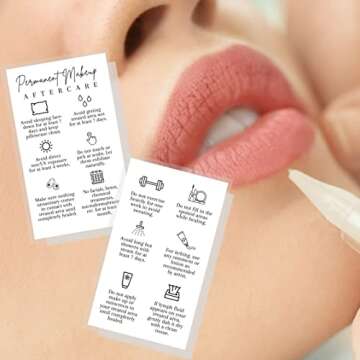 Permanent Makeup PMU aftercare Instructions Minimalist | 50 pk 2 x 3.5” business cards Makeup Artist Tattoo Microblading, Lip Blushing, Eyeliner Client Cards How To Care for White and black Simple