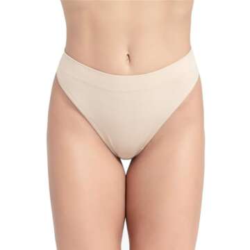 Comfortable Seamless Thong Panties for Women - 6 Pack