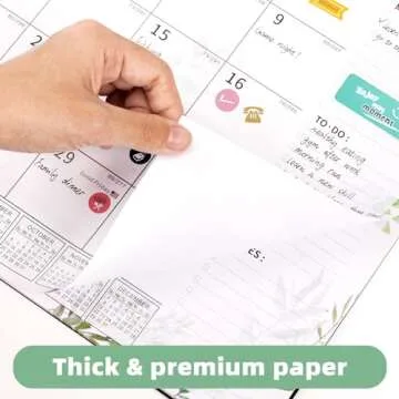 Calendar 2024, Desk Wall Calendar, January 2024 to June 2025, Monthly To Do List Large Plastic Cover 17" X 12" Calendar Set with String and Magnetic Sticker for Planning and Organizing