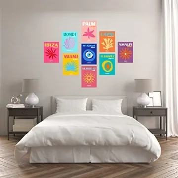 Set of 9 Vibrant Preppy Poster Prints for Wall Decor