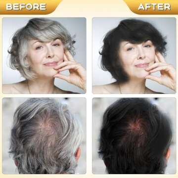 GDRFNP Black Hair Dye Shampoo 3 in 1 for Gray Hair, Herbal Shampoo Black Hair Dye for Women Men, Grey Coverage Shampoo 500ml (Black)