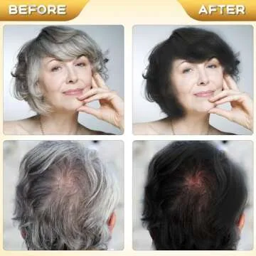 GDRFNP Black Hair Dye Shampoo 3 in 1 for Gray Hair, Herbal Shampoo Black Hair Dye for Women Men, Grey Coverage Shampoo 500ml (Black)