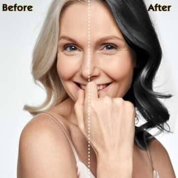 GDRFNP Black Hair Dye Shampoo 3 in 1 for Gray Hair, Herbal Shampoo Black Hair Dye for Women Men, Grey Coverage Shampoo 500ml (Black)