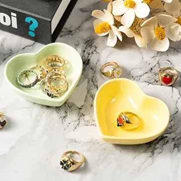 H1vojoxo Heart Ring Dishes - Charming Jewelry Display