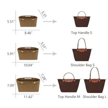 ETTP Purse Organizer Insert for Longchamp Bags