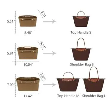 ETTP Purse Organizer Insert for Longchamp Bags