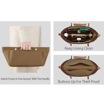 ETTP Purse Organizer Insert for Longchamp Bags