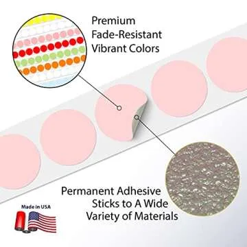 2” Circle Direct Thermal Perforated Stickers Labels for Barcodes, Address, Small Business Labeling, Inventory and Color Coding – Compatible with Zebra, Rollo, Munbyn, and More (Pink, 1 ROLL)