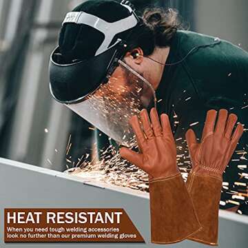 KBar7 Heat Resistant Welding Gloves for Men & Women