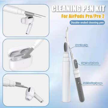 Case for AirPods Pro 2nd Generation Case Cover with Cleaner Kit,Cute Cartoon Kawaii Funny AirPods Pro 2 Case 2022 Silicone Protective Cover for Apple Airpods Pro 2 with Keychain for Women Boys-Vaselin