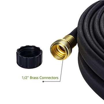 LINEX Garden Soaker hose More Water leakage Heavy Duty Metal Hose Connector Ends 1/2 inch x 50 ft and Water Sprinkler Timer for Garden Hose Outdoor Lawn Yard Watering System Drip Irrigation with Autom