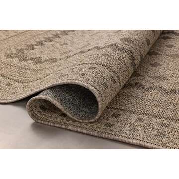 Loloi Chris Loves Julia Providence Collection PRC-06 Charcoal/Dove 7'-6" x 10', .12" Pile Height, Indoor/Outdoor Area Rug