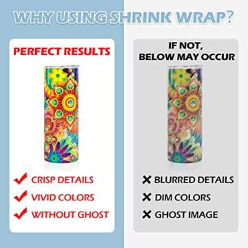 HTVRONT Shrink Wrap for Sublimation Tumblers 5X10 Inch - 100PCS Sublimation Shrink Wrap Sleeves, Heat-Resistant Tumbler Shrink Wrap Film