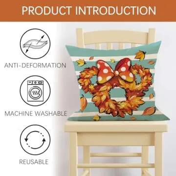 Fjfz Decorative Pillow Covers 18x18 Set of 4 for Fall