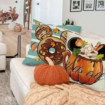 Fjfz Decorative Pillow Covers 18x18 Set of 4 for Fall