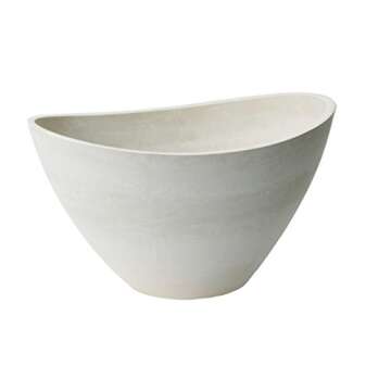 Algreen Wave Bowl Planter 20 inch White Stylish Eco-Friendly