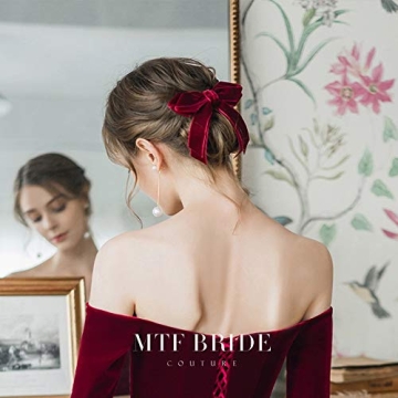 DEEKA 4 PCS 6" Large Velvet Bows Hair Clips Barrettes Hair Accessories for Women and Girls