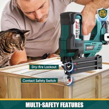 NEU MASTER 18GA Cordless Brad Nailer for DIY Projects