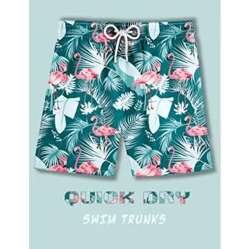 KBVOT Men's Swim Trunks Quick Dry Compression 7 Inseam