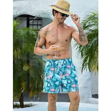 KBVOT Men's Swim Trunks Quick Dry Compression 7 Inseam