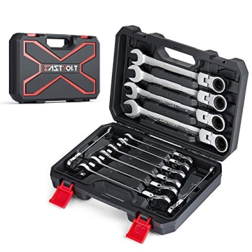 Eastvolt 12-Piece Flex-Head Ratcheting Wrench Set: Durable & Versatile