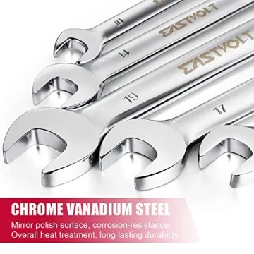 Eastvolt 12-Piece Flex-Head Wrench Set for Mechanics and DIYers