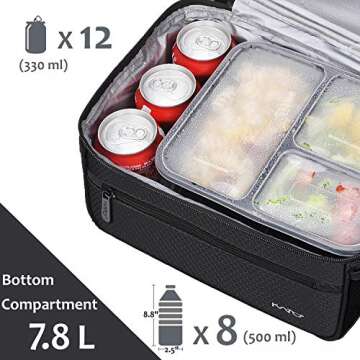 Extra Large Lunch Bag - 13L/ 22 Can, Insulated & Leakproof Adult Reusable Meal Prep Bento Box Cooler...