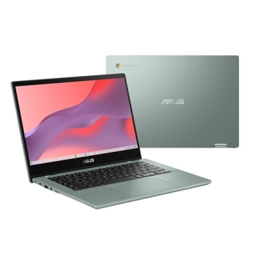 ASUS Flip CM14 Slim 2-in-1 Chromebook in Gray Green 8-core up to 2.05GHz 14in FHD Touchscreen 4GB DDR4 64GB Emmc WiFi Chrome OS (CM1402 – Renewed)