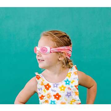 Splash Place Swim Goggles with Fabric Strap - OVER THE RAINBOW | Fun, Fashionable, Comfortable - Adult & Kids Swim Goggles - Won't Pull Your Hair - High Visibility Anti-Fog Lenses