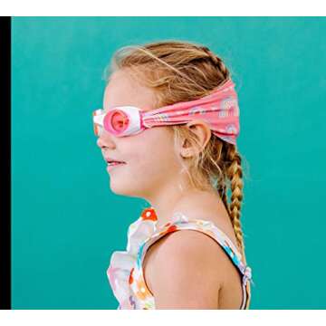 Splash Place Swim Goggles with Fabric Strap - OVER THE RAINBOW | Fun, Fashionable, Comfortable - Adult & Kids Swim Goggles - Won't Pull Your Hair - High Visibility Anti-Fog Lenses