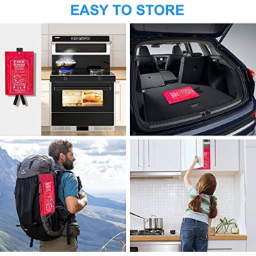Emergency Fire Blanket 4 Pack for Kitchen Safety