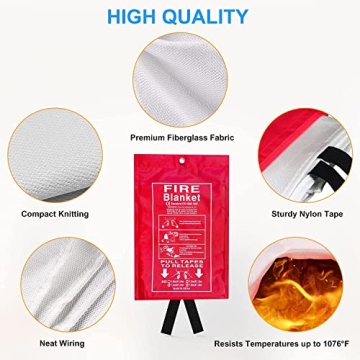 Emergency Fire Blanket 4 Pack for Kitchen Safety