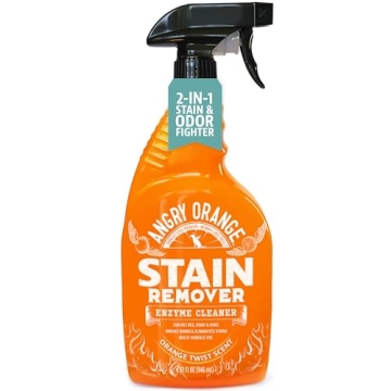 Angry Orange Stain Remover - 32oz Enzyme Pet Cleaner - Dog & Cat Urine Destroyer and Stain Remover -...