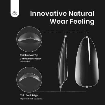 Beetles Gel Nail Kit Easy Nail Extension Set 500Pcs Beetles Gel X Pre shaped Medium Almond Nail Tips with 5 in 1 Mutipurpose Glue Gel Base Uv Led Nail Lamp for Nail Art Diy Home Gifts for Girls