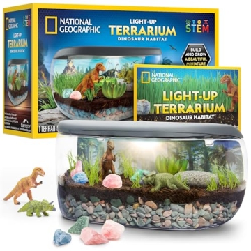 NATIONAL GEOGRAPHIC Dinosaur Terrarium Kit with Real Plants