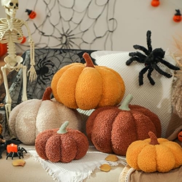 YRXRUS Halloween Pumpkin Pillows Set of 2 Cushions