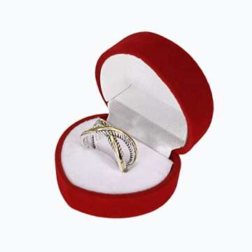 UNY Ring Vintage Designer Fashion Brand Women Valentine Gift Two Tone Plating Twisted Cable Wire Rings (8)