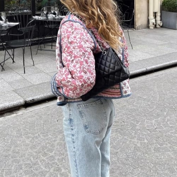 Duyang Women's Stylish Reversible Cropped Puffer Jacket