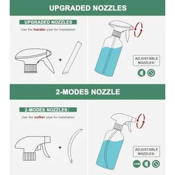 GMISUN Glass Spray Bottles for Cleaning, Spray Bottles for Cleaning Solutions 16oz, Reusable Spray Bottle for Plants, 4Pack Clear Cleaning Spray Bottle - 4 No Leak Nozzles, Silicone Sleeve, Labels