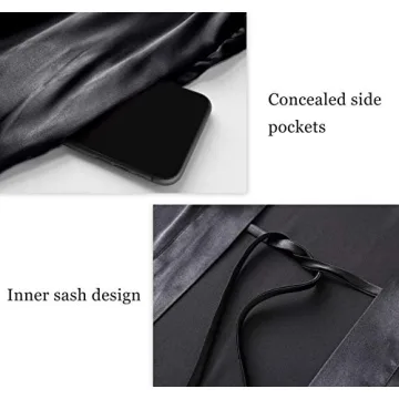 Luxurious PRODESIGN Satin Kimono Robe with Feather Trim