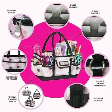 Everything Mary Deluxe Collapsible Store & Tote Organizer with Handles – Multipurpose Storage for Diapers, Snacks, Crafts, Toys, Office Supplies & Everyday Essentials