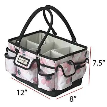 Everything Mary Deluxe Collapsible Store & Tote Organizer with Handles – Multipurpose Storage for Diapers, Snacks, Crafts, Toys, Office Supplies & Everyday Essentials