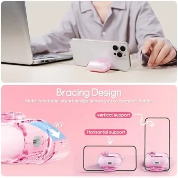 Stylish Skyconser Case for AirPods Pro - Pink & Clear