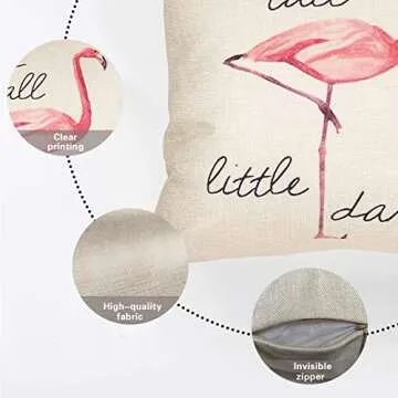 Fjfz Flamingo Motivational Pillow Cover for Home Decor