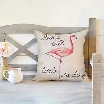 Fjfz Flamingo Motivational Pillow Cover for Home Decor